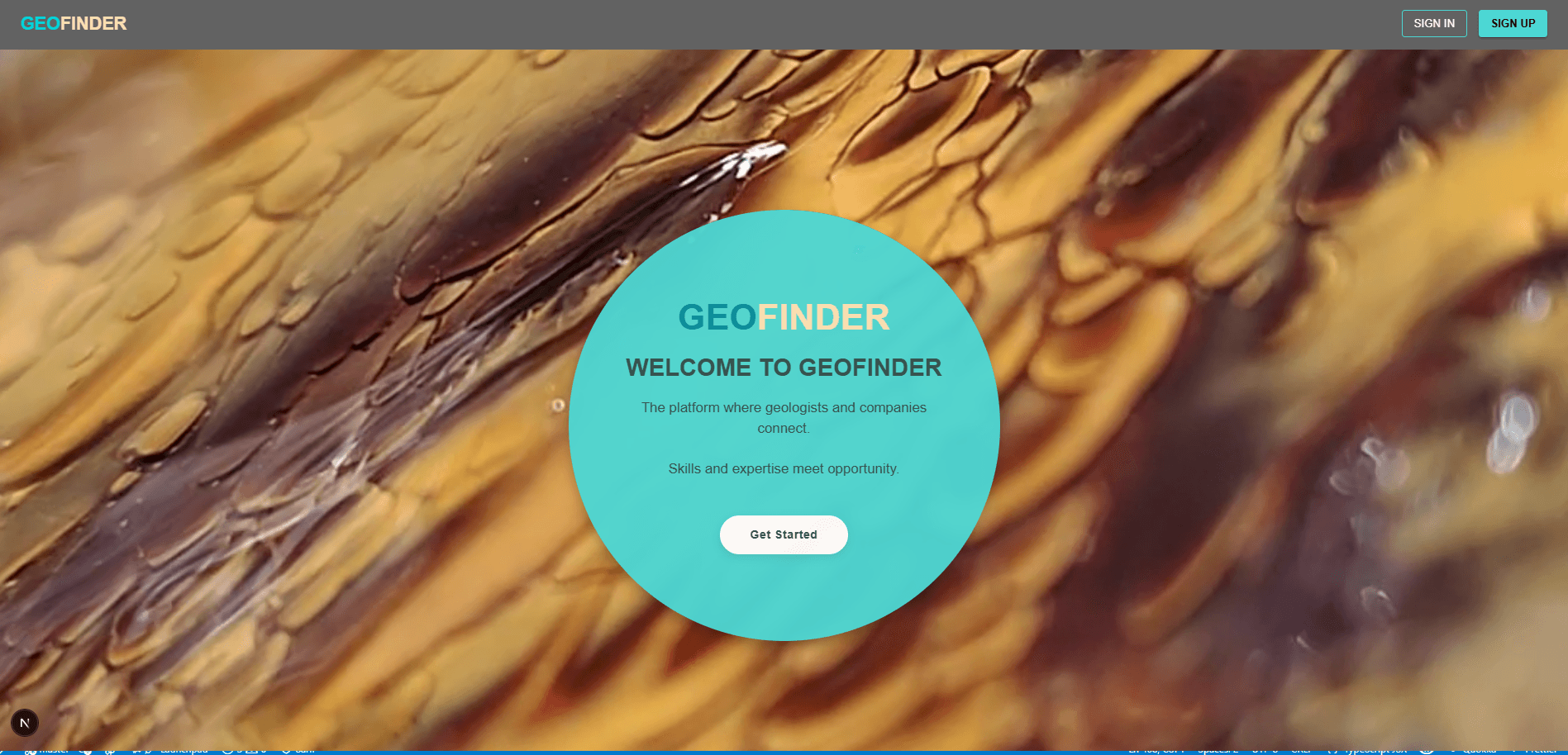 GeoFinder Home page